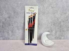 Pack 5 pinceles mango negro y rojo 